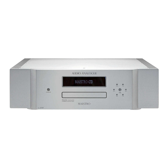 Audio Analogue Maestro Owner's Manual