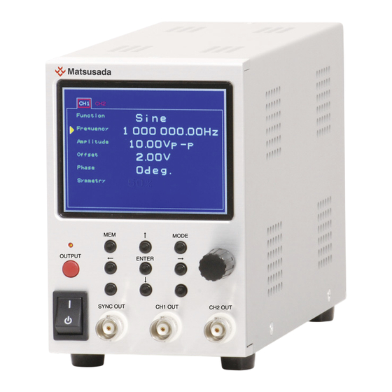 Matsusada Precision eK-FGJ Series Manuals