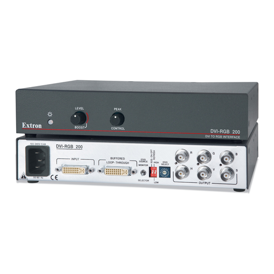 Extron electronics DVI-RGB 200 User Manual