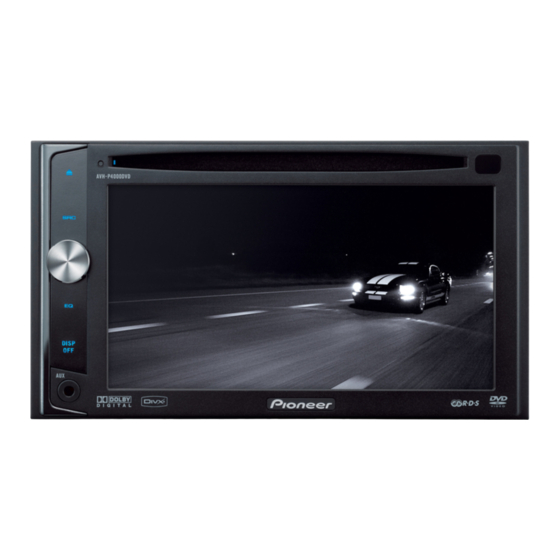 Pioneer AVH-P4000DVD Installation Manual