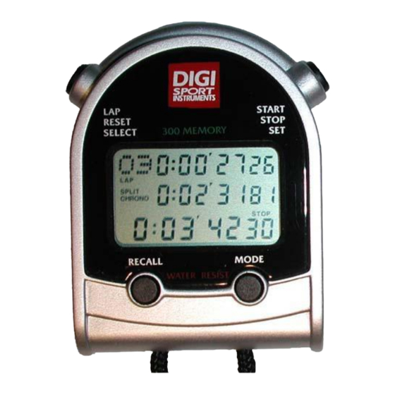 Digi Sport Instruments DT300 Quick Start Manual