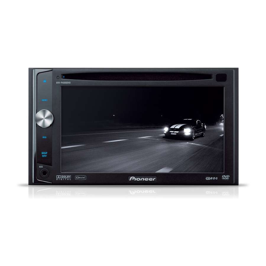 Pioneer AVH-P4000DVD Installation Manual