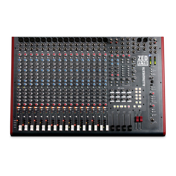 ALLEN & HEATH ZED R-16 FIREWIRE Service Manual