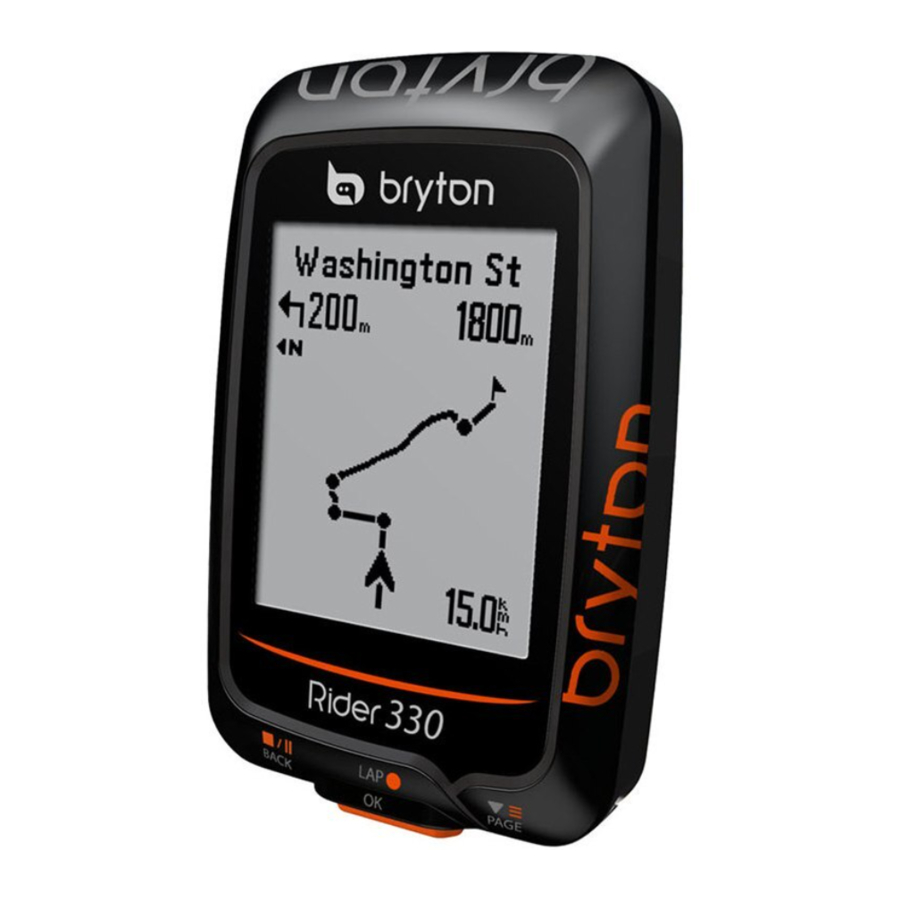Bryton Rider 330 Quick Start Guide
