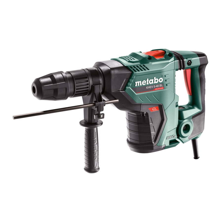Metabo KHEV 5-40 BL, KHEV 8-45 BL, KHEV 11-52 BL, MHEV 5 BL, MHEV 11 BL - Hammer Manual