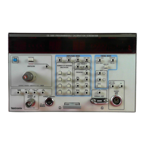 Tektronix CG 5001 Instruction Manual