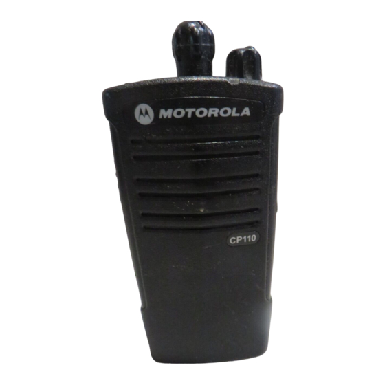 Motorola CP110 UHF Two-Way Radio Manuals