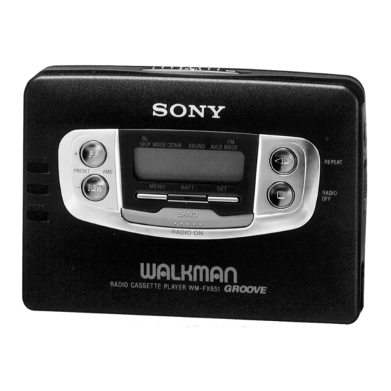 Sony WM-FX651 Service Manual