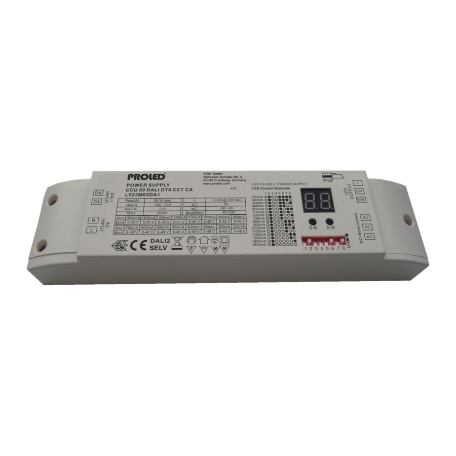 PROLED CCU 50 DALI DT8 CCT CA User Manual