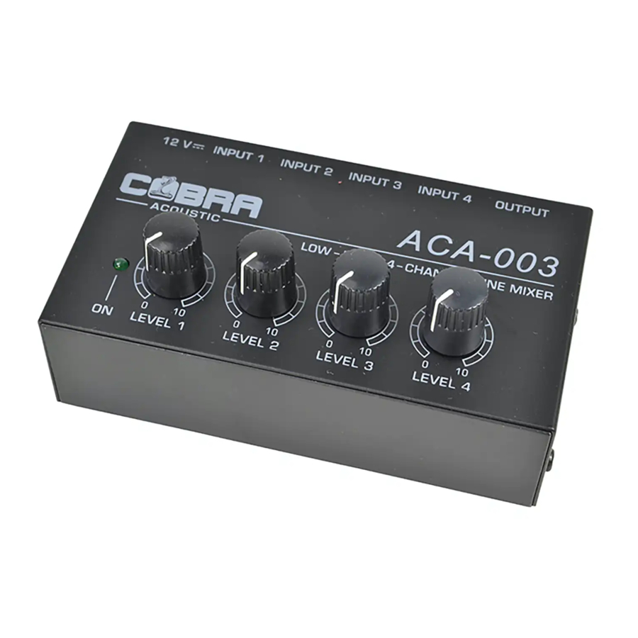 Cobra Acoustic ACA-003 Quick Start Manual