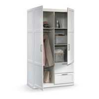 Sauder 2-Door Wardrobe/Armoire Clothes Storage Cabinet With Hanger Rod & Shelves White Manual