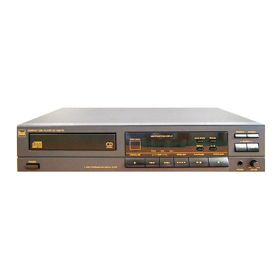 Dual CD 1006 RC Operating Instructions Manual