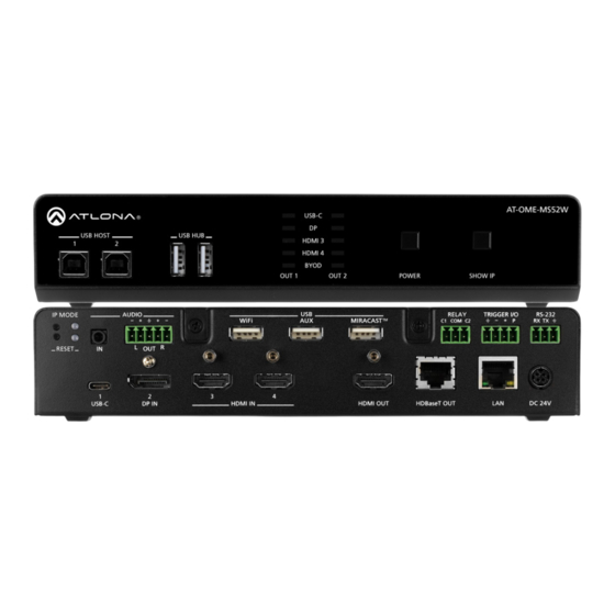 Panduit Atlona OMEGA AT-OME-MS52W Manual