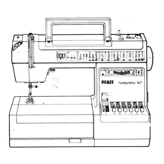 Pfaff hobbymatic 917 Instruction Book