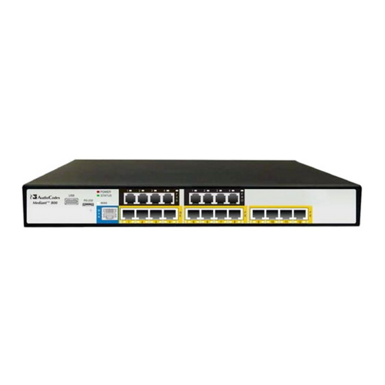 AudioCodes Mediant 800 MSBG Installation Manual