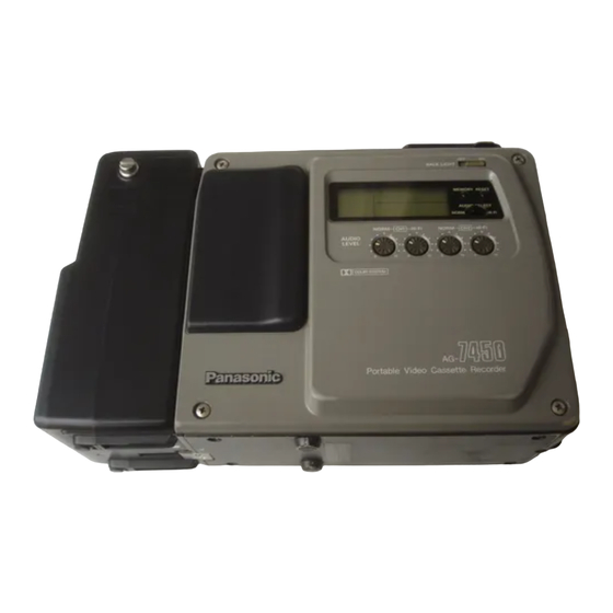 Panasonic AG7450 - VCR DOCKABLE Manuals