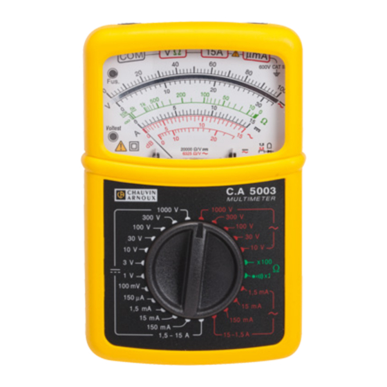 Chauvin Arnoux CA 5003 User Manual