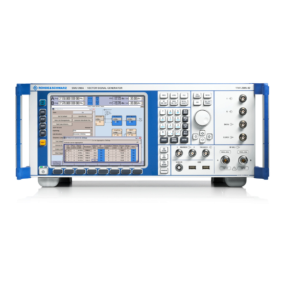 Rohde & Schwarz R&S SMU200A Manual
