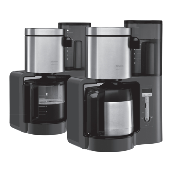 User Manuals: Siemens TC865 series Drip Coffee Maker