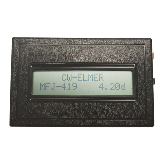 MFJ CW-Elmer -419 Instruction Manual
