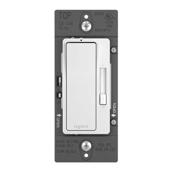 LEGRAND WattStopper RH703PTU Installation Instructions