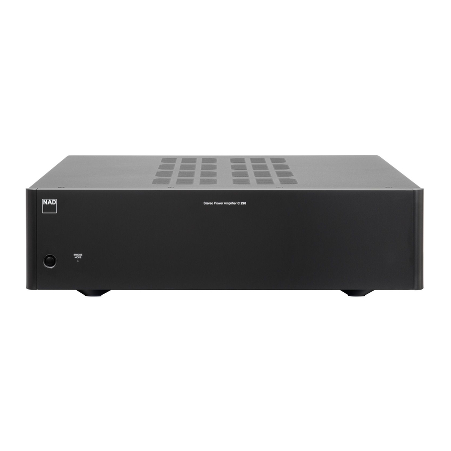 NAD C298 - Stereo Power Amplifier Manual