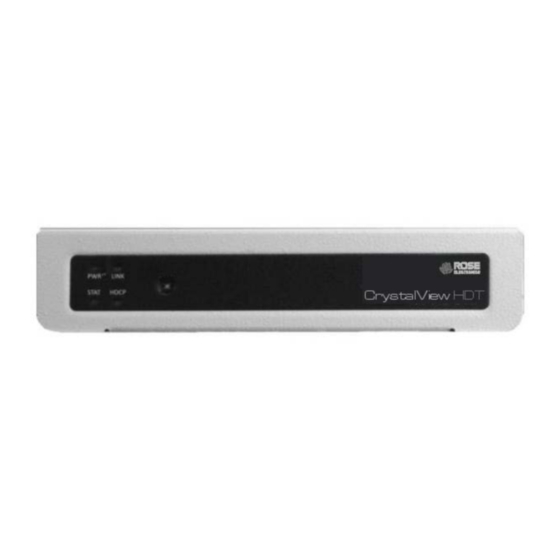 Rose electronics CrystalView HDT Installation And Operation Manual
