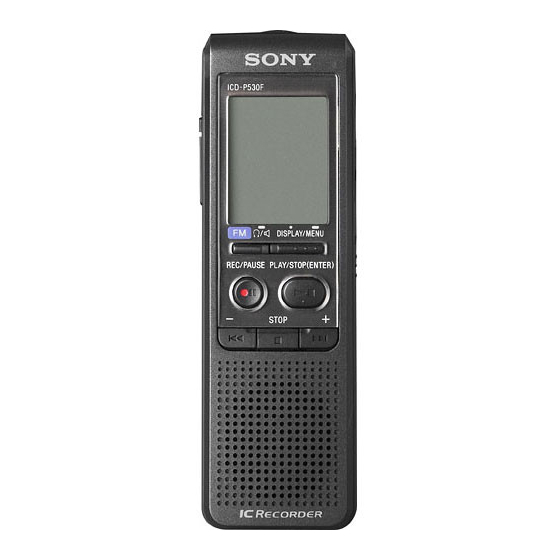 Sony ICD-P530F Operating Instructions Manual