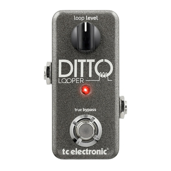 TC Electronic DITTO Quick Start Manual