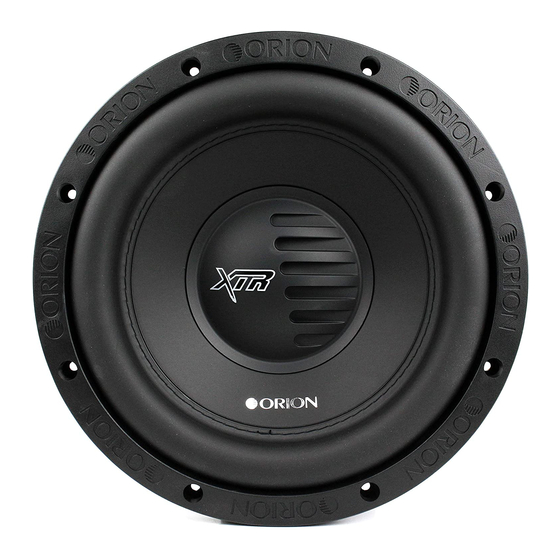 Orion XTR Subwoofers XTR102 Owner's Manual