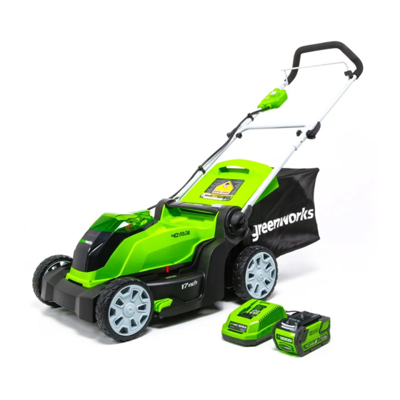 GreenWorks LME367 Cordless Lawn Mower Manuals