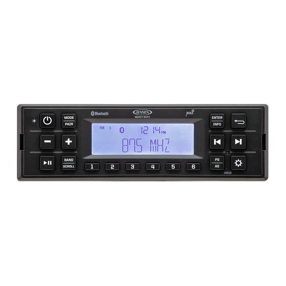 Jensen JHD12 Quick Reference Manual