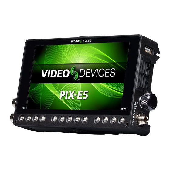 Video Devices PIX-E5H Quick Start Manual