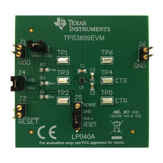Texas Instruments TPS3899EVM User Manual