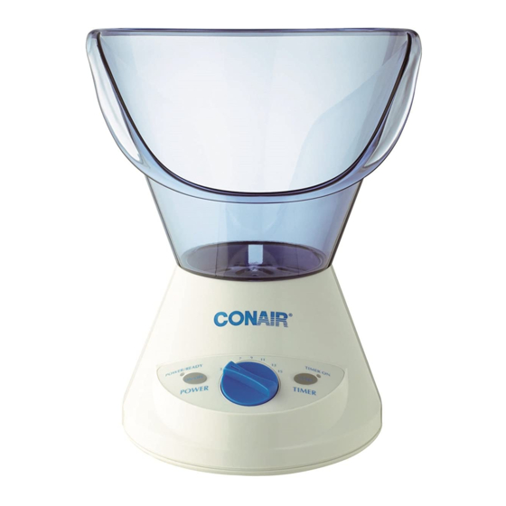 CONAIR FACIAL STEAMER INSTRUCTION BOOKLET Pdf Download ManualsLib