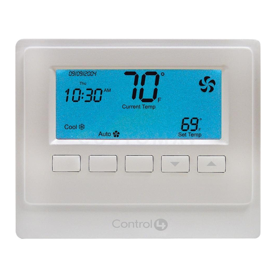 CONTROL 4 WIRELESS THERMOSTAT USER MANUAL Pdf Download | ManualsLib