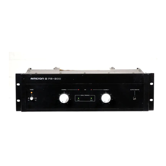 CROWN PS200 SPECIFICATION SHEET Pdf Download ManualsLib