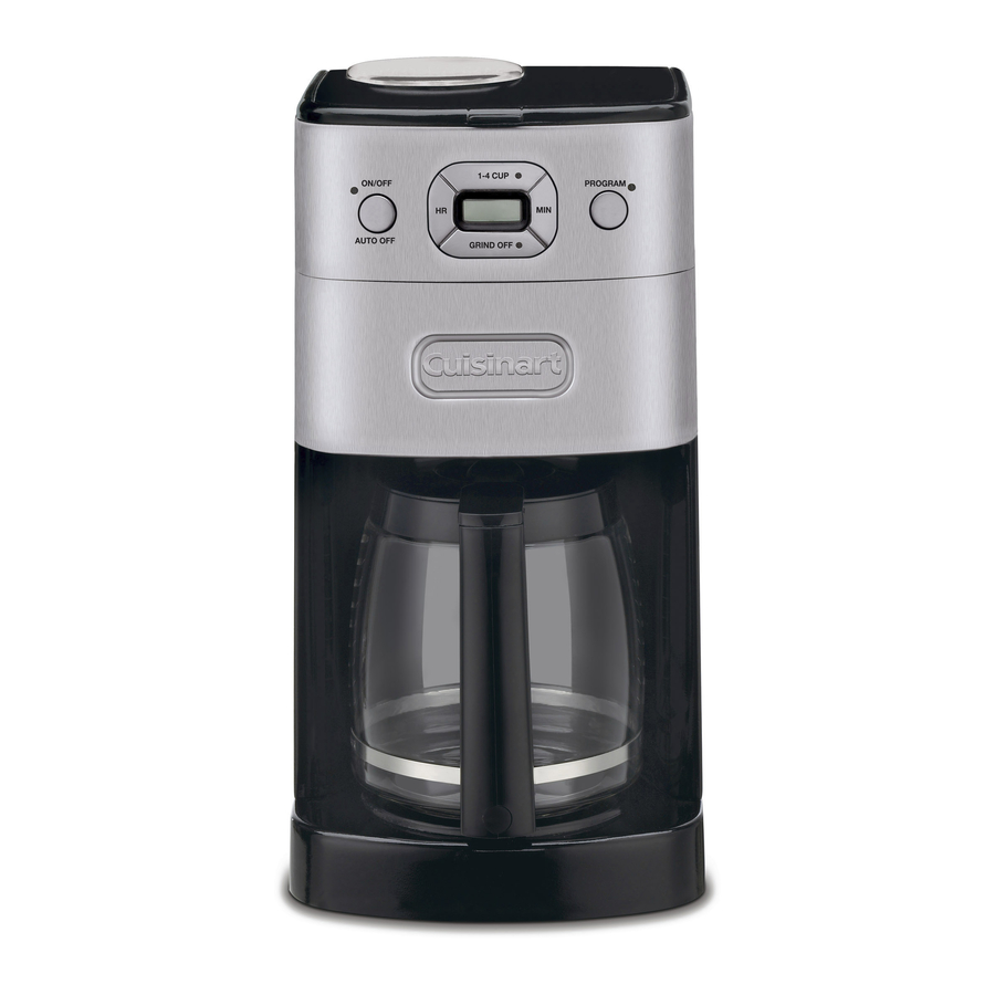 CUISINART GRIND & BREW DGB625 SERIES INSTRUCTION BOOKLET Pdf Download