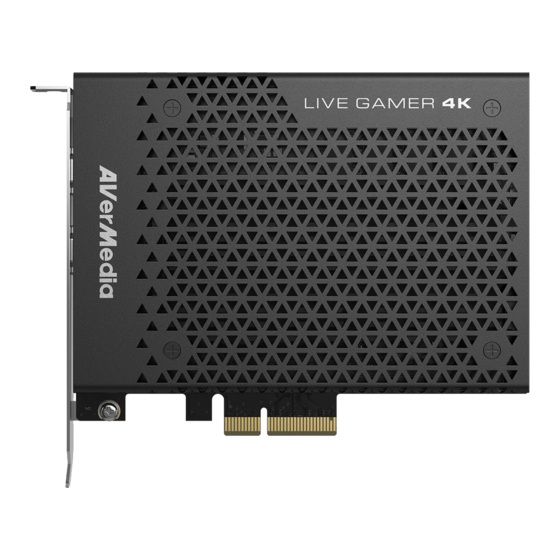 Avermedia Live Gamer 4K Quick Manual