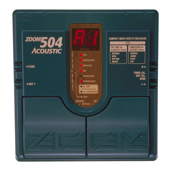 Zoom 504 Acoustic Operation Manual