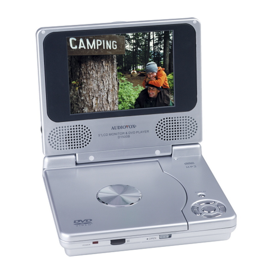 Audiovox D1500B - DVD Player - 5 Portable Manuals