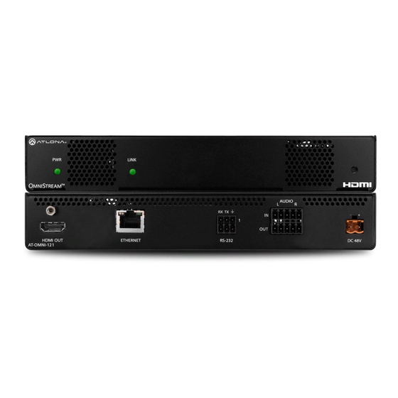 Atlona OmniStream AT-OMNI-122 Manual
