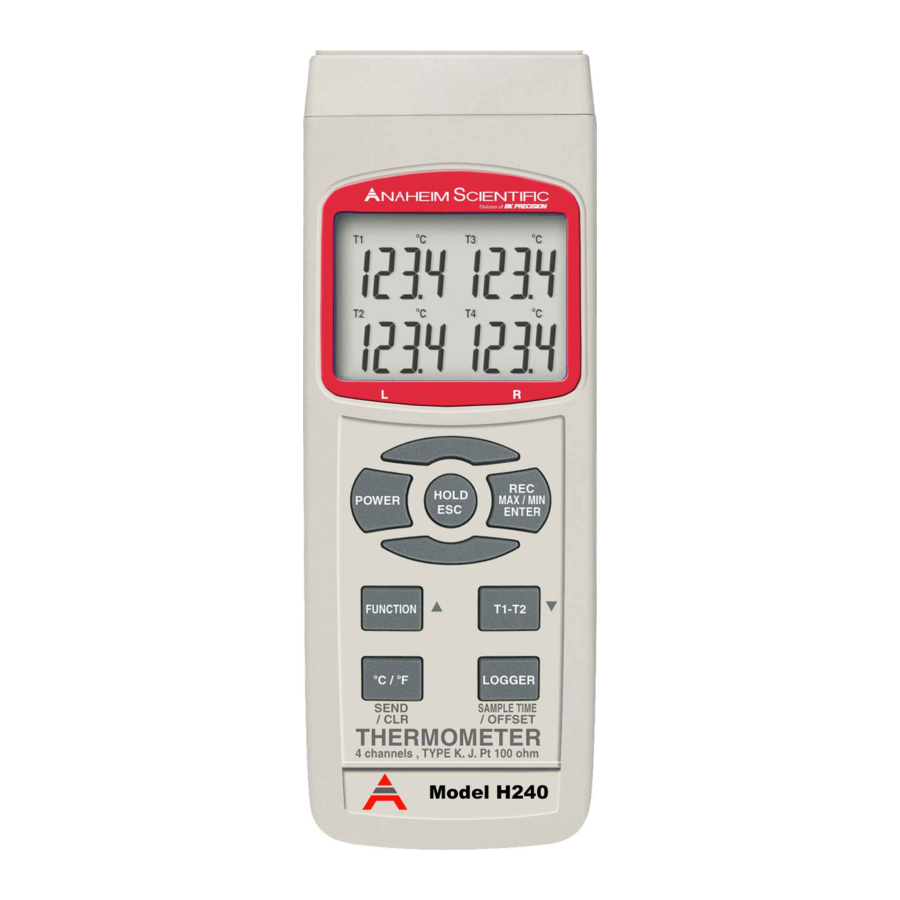 BK Precision Anaheim Scientific H240 Instruction Manual