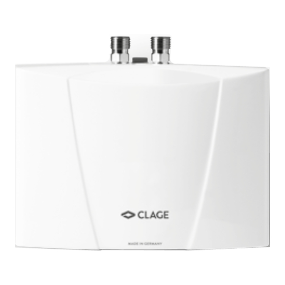 clage MBH 3 7 Series Operating And Installation Instructions