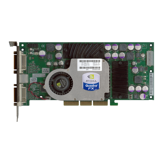 Nvidia P128 - Quadro FX2000 Dual Graphic Card 8x 128MB Model OEM User Manual