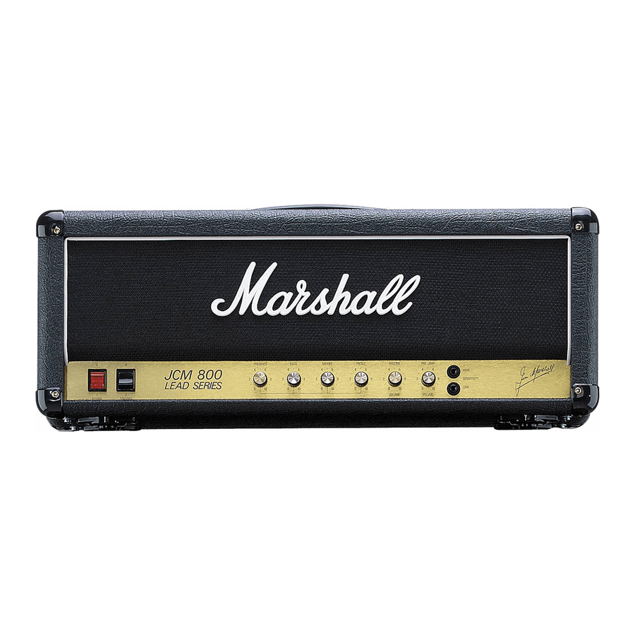 Marshall Amplification JCM800 Owner's Manual