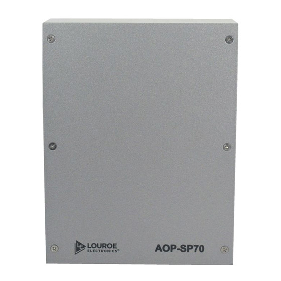 Louroe Electronics AOP-SP70 Installation And Operating Instructions Manual