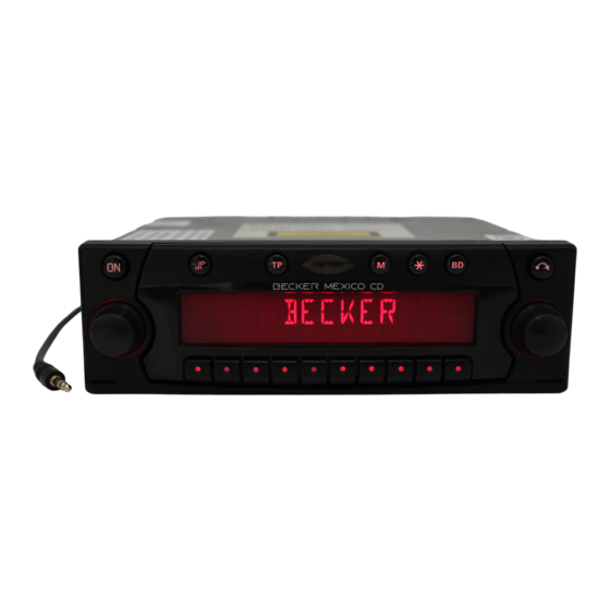 Discount Car Stereo Becker Radio Quick Start Installation Manual