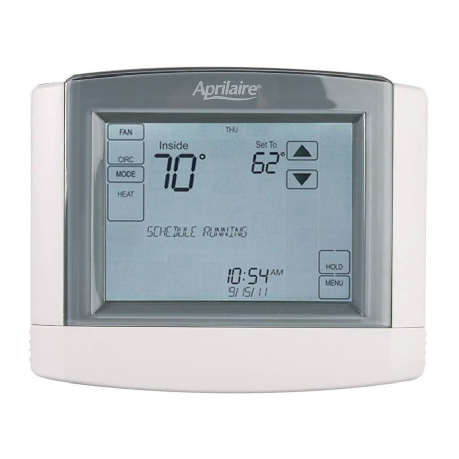 Aprilaire 8600 - Thermostat Manual | ManualsLib