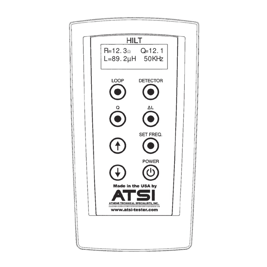 ATSI Handheld Inductive Loop Tester HILT 9000 Manuals